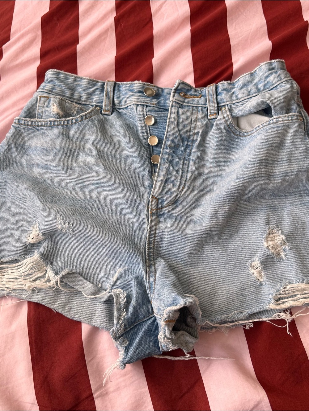 Zara Distressed Denim Shorts